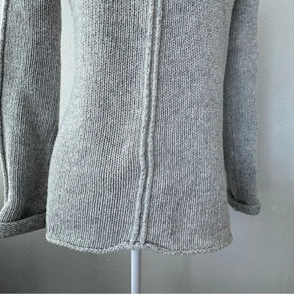 DKNY Jeans Sweater Mock Turtleneck Preppy Gray Knit Top SZ XS
